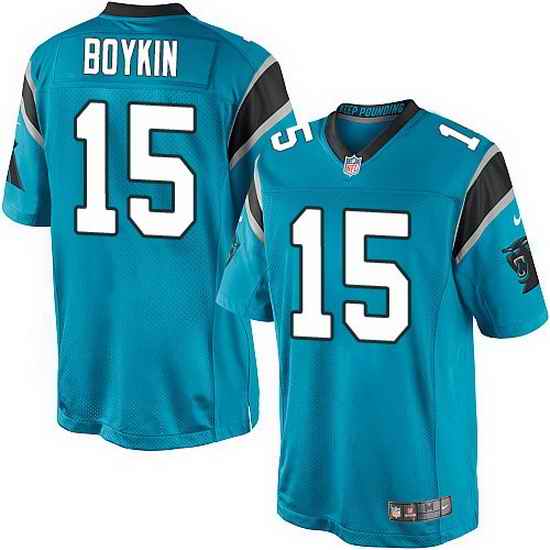 Nike Panthers #15 Jarrett Boykin Blue Team Color Mens Stitched NFL Elite Jersey